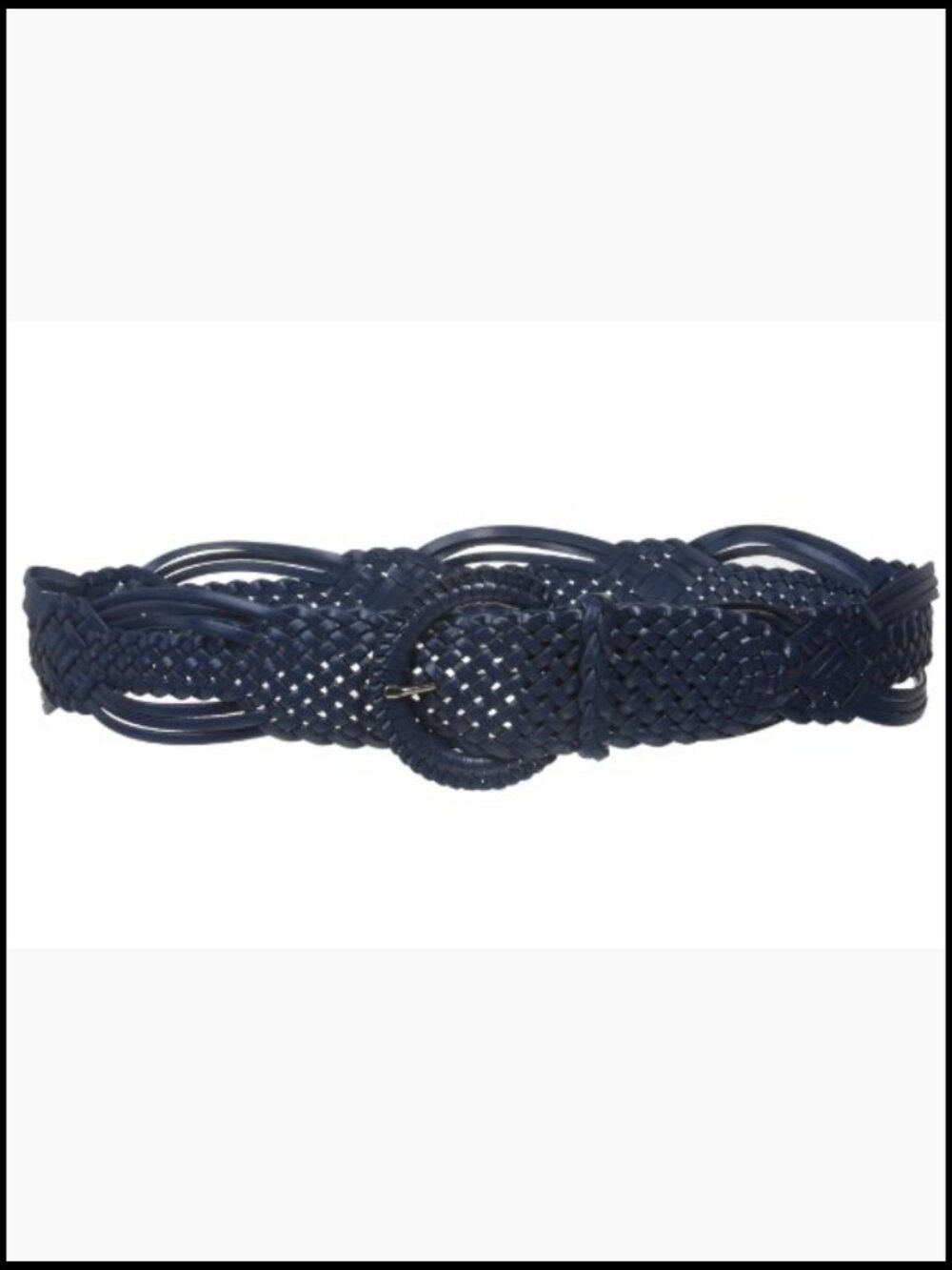 Hand Braided Genuine Leather 2" Wide Belt, No Holes - Picture 2 of 2
